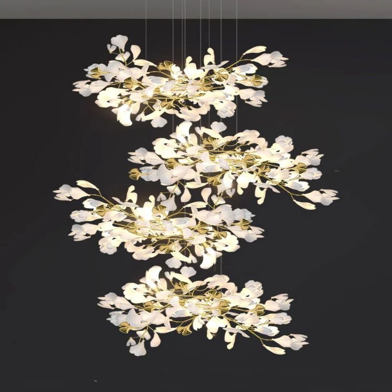 Ceramic Ginkgo Cascading Chandelier-Nobipets
