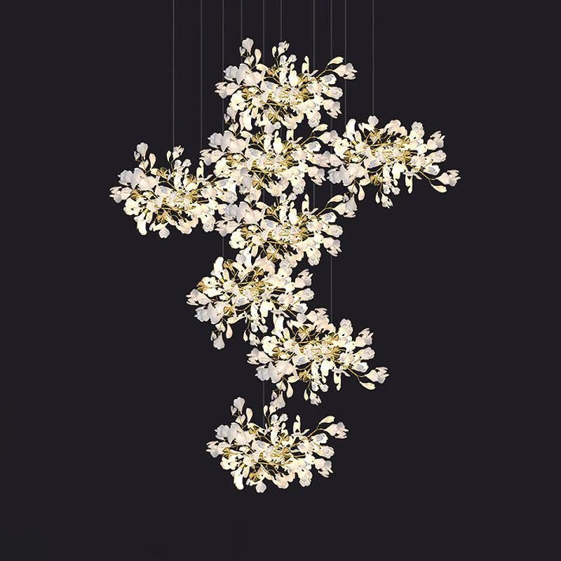 Ceramic Ginkgo Cascading Chandelier-Nobipets