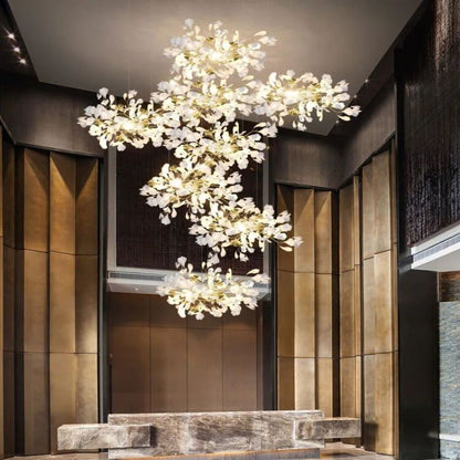 Ceramic Ginkgo Cascading Chandelier-Nobipets