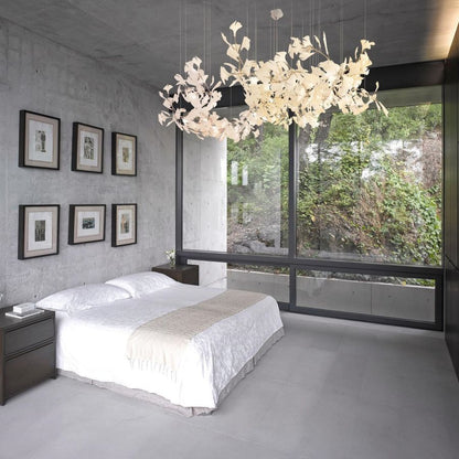 Ceramic Ginkgo Leaf Linear Extended Chandelier-Nobipets