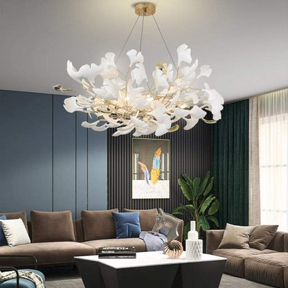 Ceramic Ginkgo Petal Chandelier-Nobipets