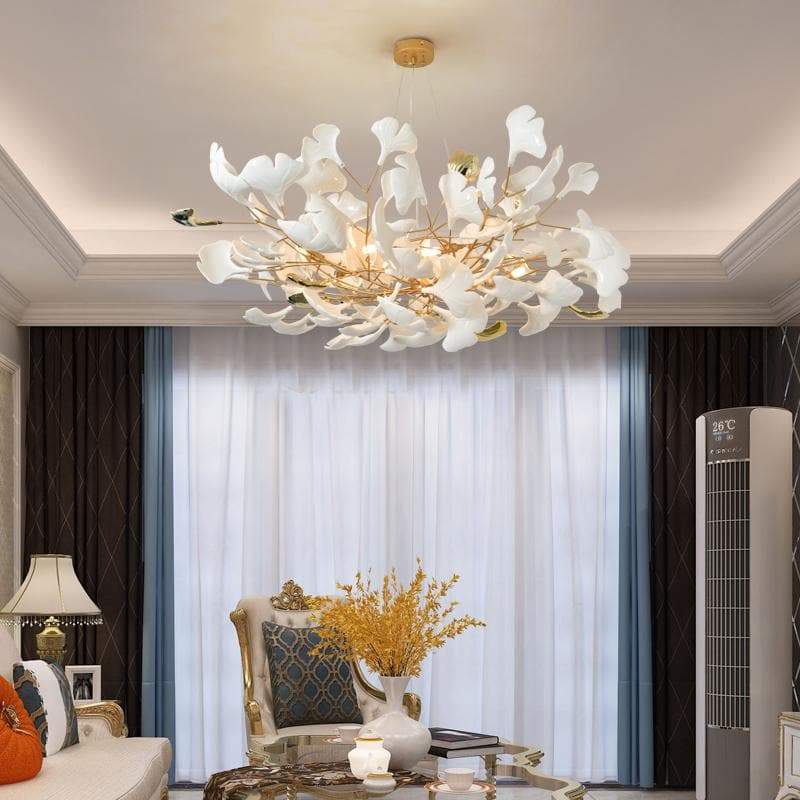 Ceramic Ginkgo Petal Chandelier-Nobipets
