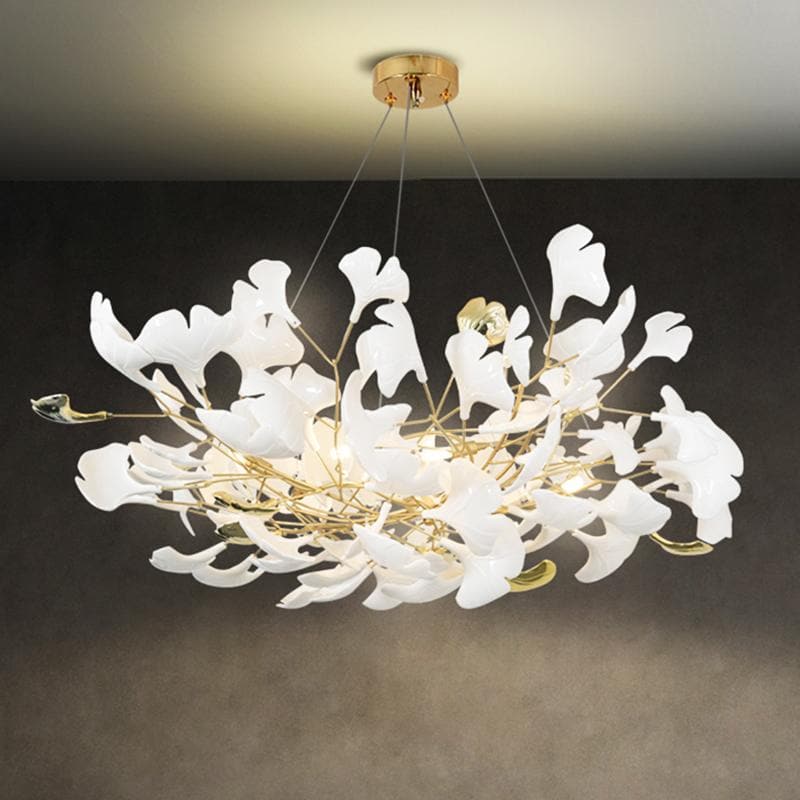 Ceramic Ginkgo Petal Chandelier-Nobipets