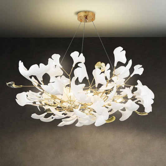 Ceramic Ginkgo Petal Chandelier-Nobipets