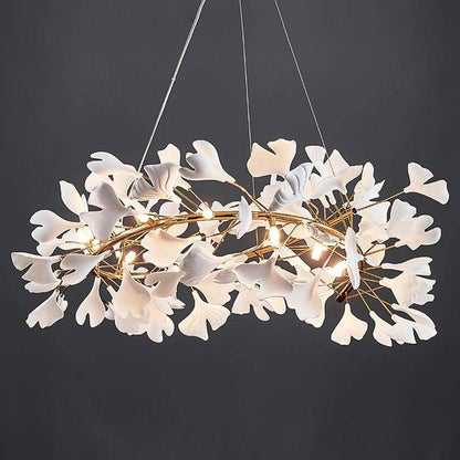 Ceramic Ginkgo Round Chandelier-Nobipets
