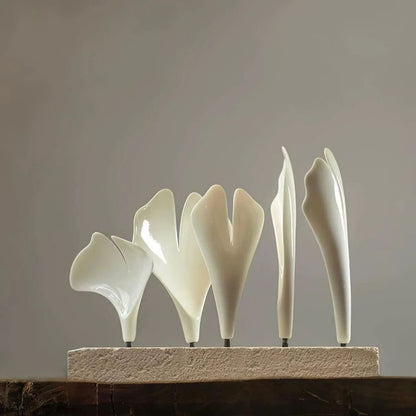 Ceramic Ginkgo Round Staircase Chandelier-Nobipets
