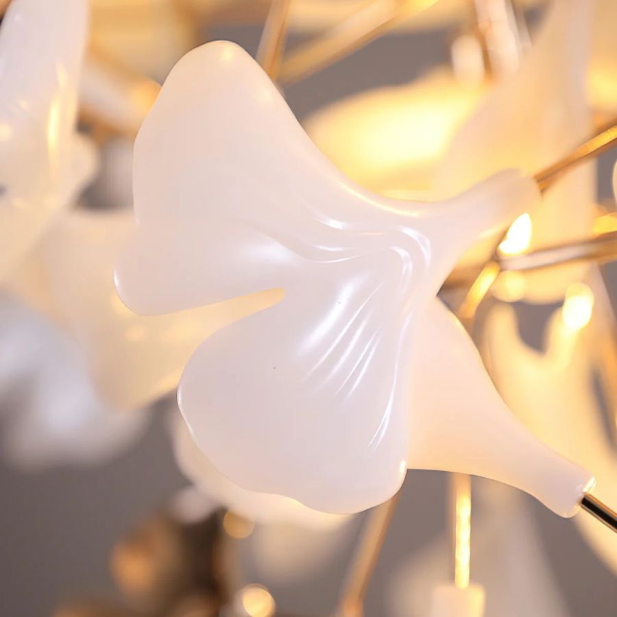 Ceramic Ginkgo Spiral Linear Chandelier-Nobipets