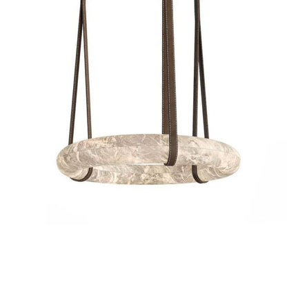 Charlene Alabaster Halo Circle Chandelier-Nobipets