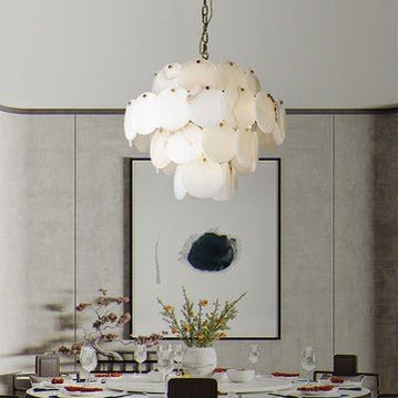 Charlene Marble Multi-Tier Round Chandelier-Nobipets