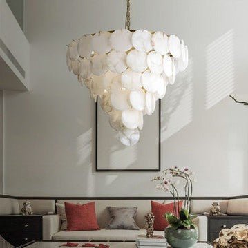 Charlene Marble Multi-Tier Round Chandelier-Nobipets