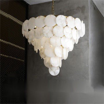 Charlene Marble Multi-Tier Round Chandelier-Nobipets