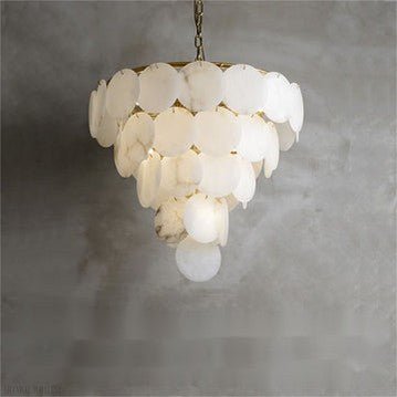 Charlene Marble Multi-Tier Round Chandelier-Nobipets