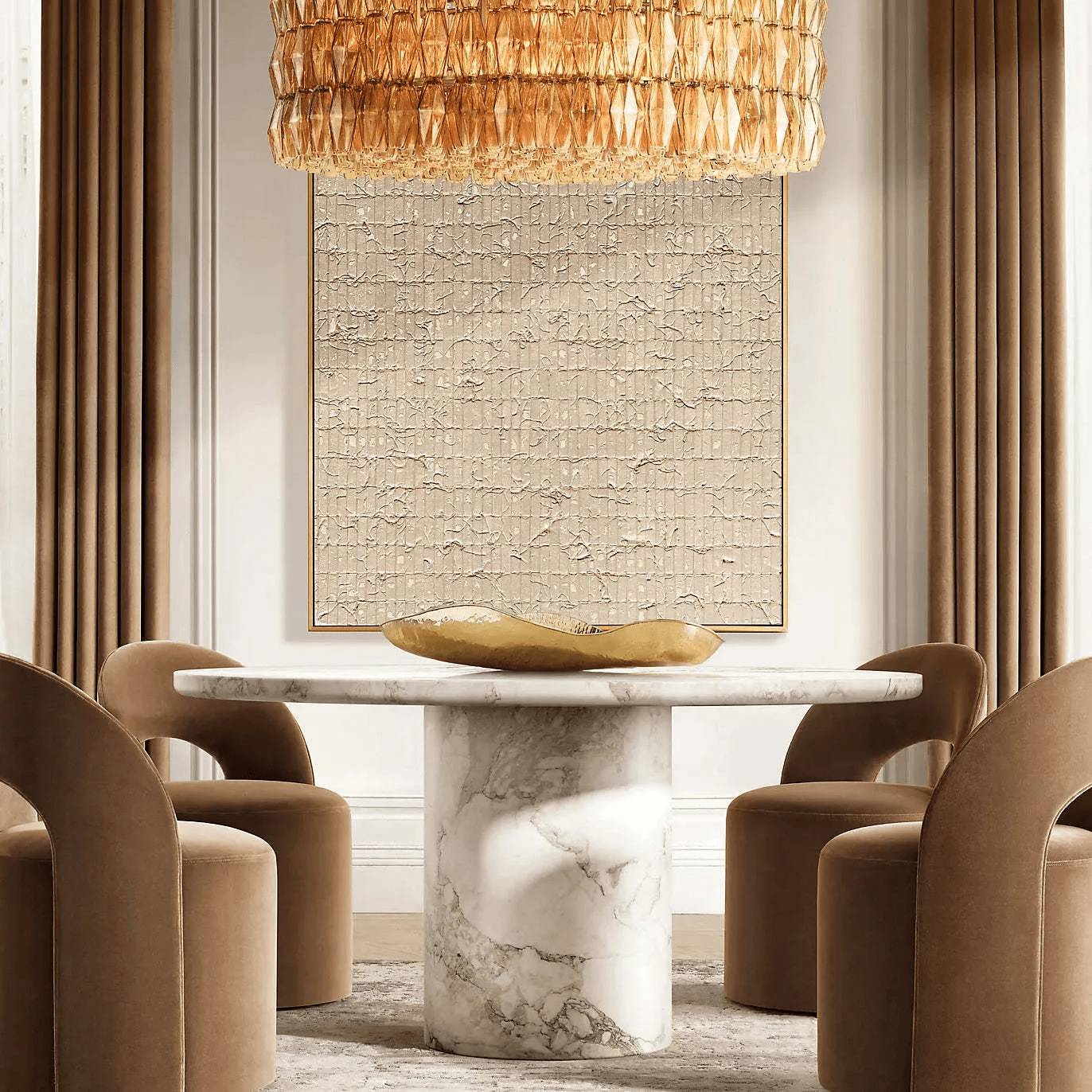 Chiara Glass Round Chandelier D37"-Nobipets