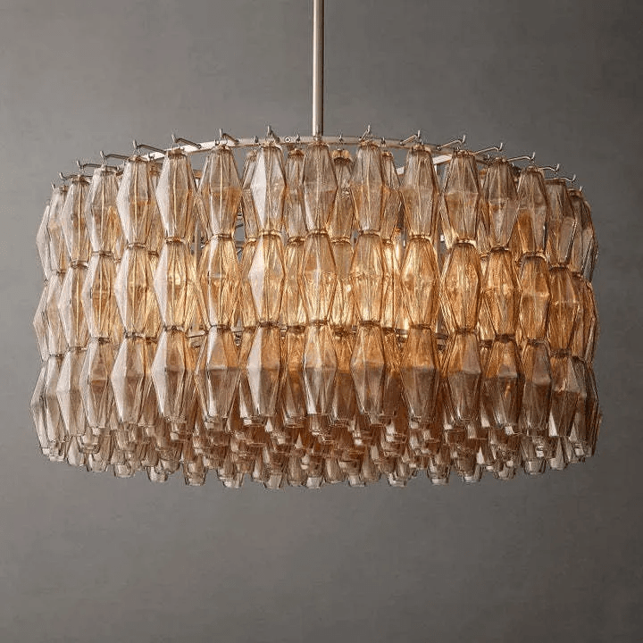 Chiara Glass Round Chandelier D37"-Nobipets