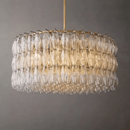 Chiara Glass Round Chandelier D37"-Nobipets