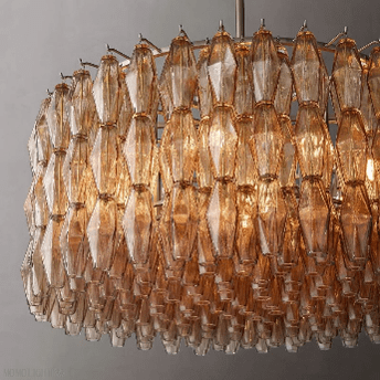 Chiara Glass Round Chandelier D37"-Nobipets