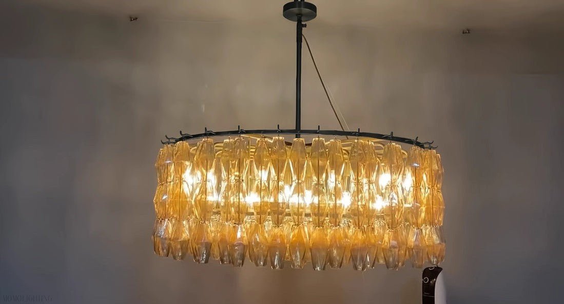Chiara Glass Round Chandelier D37"-Nobipets