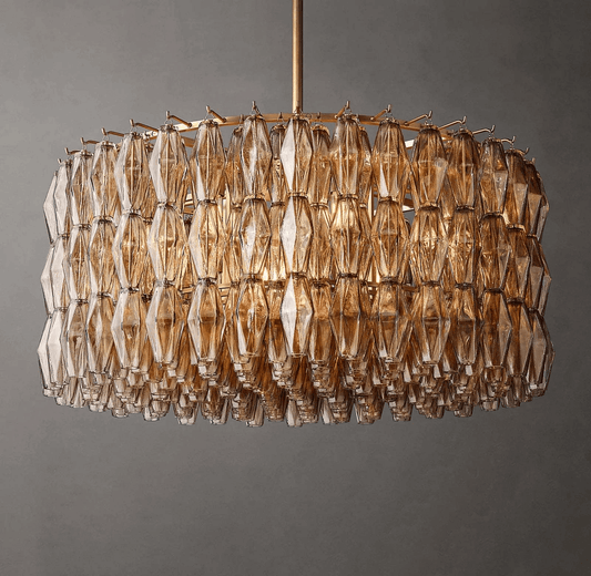 Chiara Glass Round Chandelier D37"-Nobipets