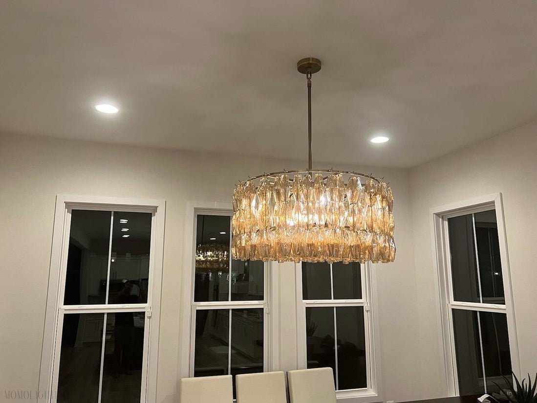 Chiara Glass Round Chandelier D37"-Nobipets