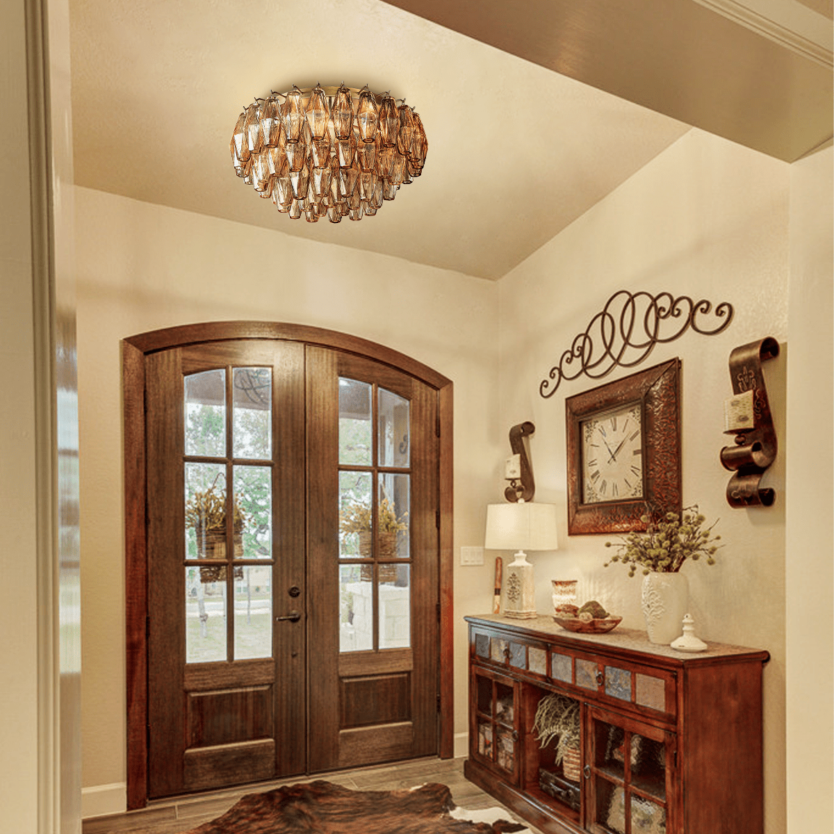 Chiaravalle Glass Round Flush Mount 24"