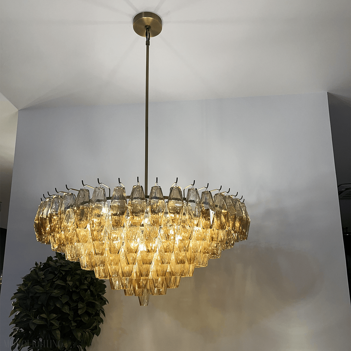 Chiara Glass Tiered Round Chandelier 37"-Nobipets
