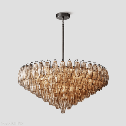 Chiara Glass Tiered Round Chandelier 37"-Nobipets