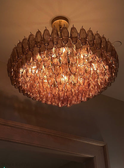 Chiara Glass Tiered Round Chandelier 37"-Nobipets