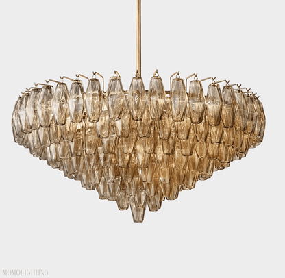 Chiara Glass Tiered Round Chandelier 37"-Nobipets