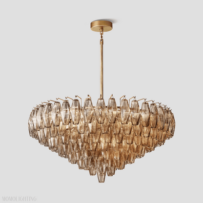Chiara Glass Tiered Round Chandelier 37"-Nobipets