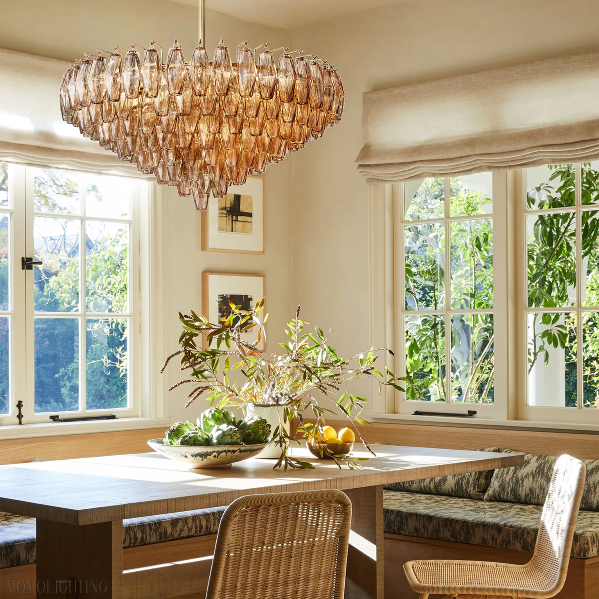 Chiara Glass Tiered Round Chandelier 37"-Nobipets