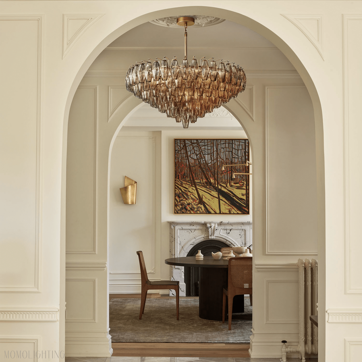 Chiara Glass Tiered Round Chandelier 37"-Nobipets