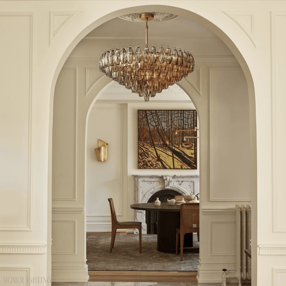 Chiara Glass Tiered Round Chandelier 37"-Nobipets