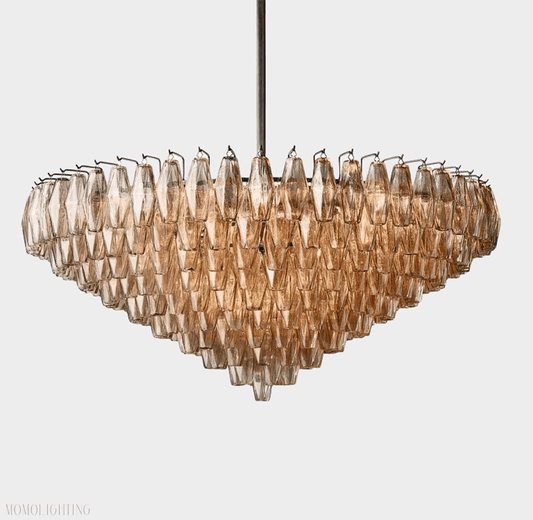Chiara Glass Tiered Round Chandelier 47"-Nobipets