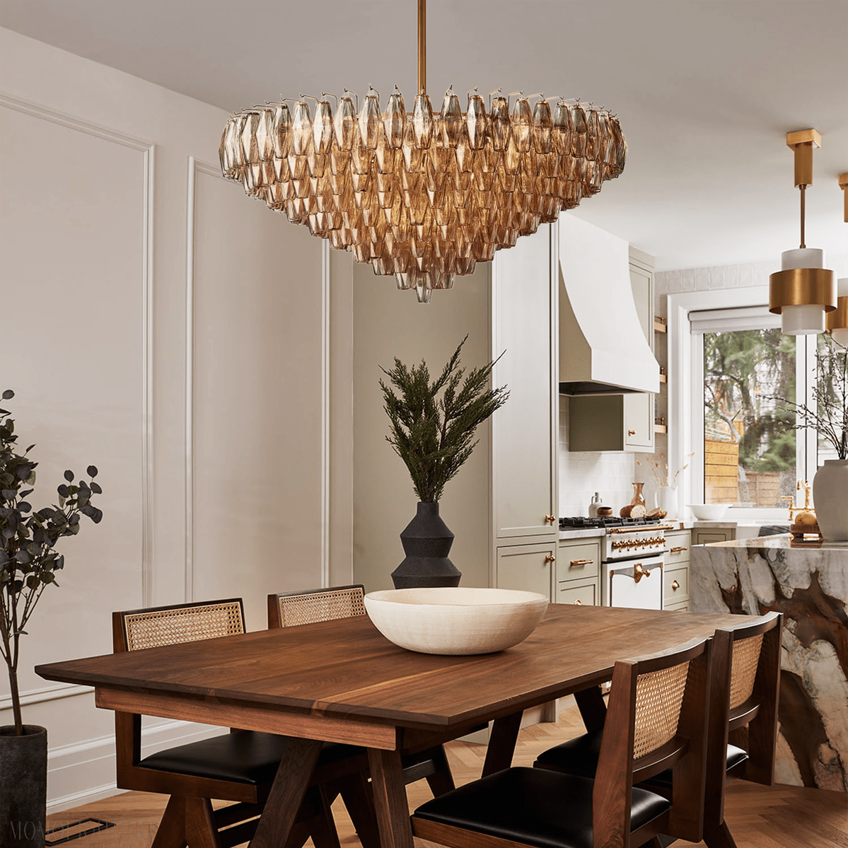 Chiara Glass Tiered Round Chandelier 47"-Nobipets