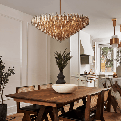 Chiara Glass Tiered Round Chandelier 47"-Nobipets