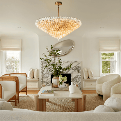 Chiara Glass Tiered Round Chandelier 61"-Nobipets