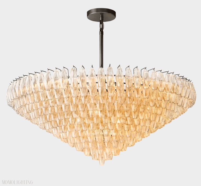 Chiara Glass Tiered Round Chandelier 61"-Nobipets