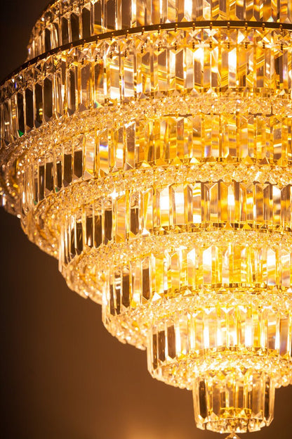 Chrome/ Silver/ Gold Extra Large Chandelier For Foyer Living Room Staircase Crystal Ceiling Lighting Fixture-Nobipets