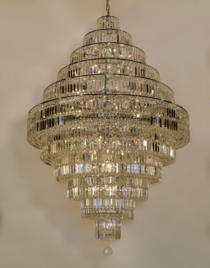 Chrome/ Silver/ Gold Extra Large Chandelier For Foyer Living Room Staircase Crystal Ceiling Lighting Fixture-Nobipets