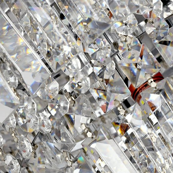 Chrome/ Silver/ Gold Extra Large Chandelier For Foyer Living Room Staircase Crystal Ceiling Lighting Fixture-Nobipets