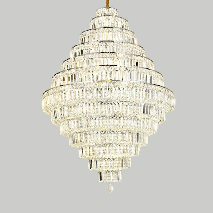 Chrome/ Silver/ Gold Extra Large Chandelier For Foyer Living Room Staircase Crystal Ceiling Lighting Fixture-Nobipets