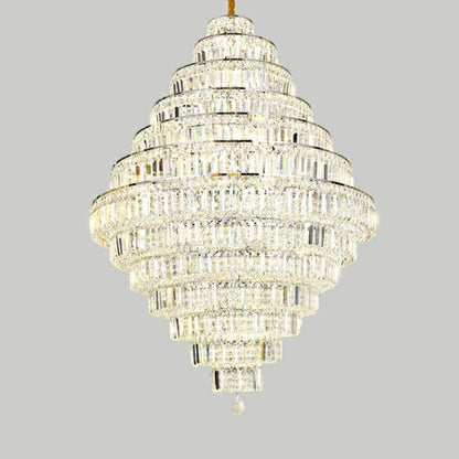 Chrome/ Silver/ Gold Extra Large Chandelier For Foyer Living Room Staircase Crystal Ceiling Lighting Fixture-Nobipets