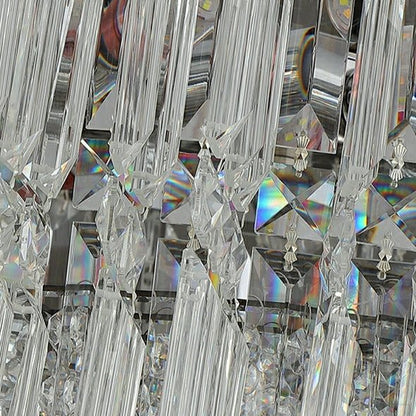 Chrome Silver Stylish Round Crystal Chandelier Modern Ceiling Pendant Light For Living Room/ Bedroom-Nobipets