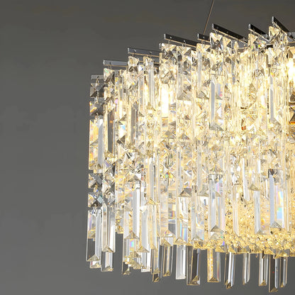 Chrome Silver Stylish Round Crystal Chandelier Modern Ceiling Pendant Light For Living Room/ Bedroom-Nobipets