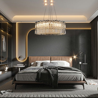 Chrome Silver Stylish Round Crystal Chandelier Modern Ceiling Pendant Light For Living Room/ Bedroom-Nobipets