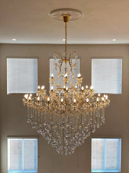 Classic Modern Multi-layers Crystal Chandelier for Staircase/Foyer/Villa-Nobipets