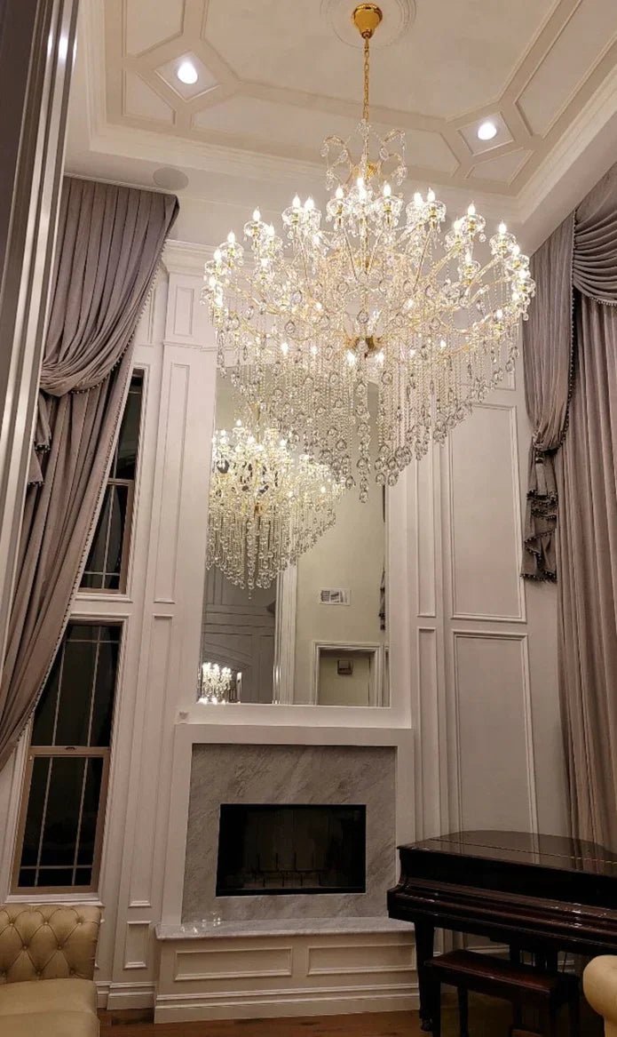 Classic Modern Multi-layers Crystal Chandelier for Staircase/Foyer/Villa-Nobipets