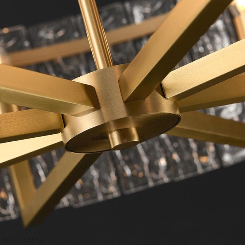 Classic Moire Crystal Round Chandelier-Nobipets