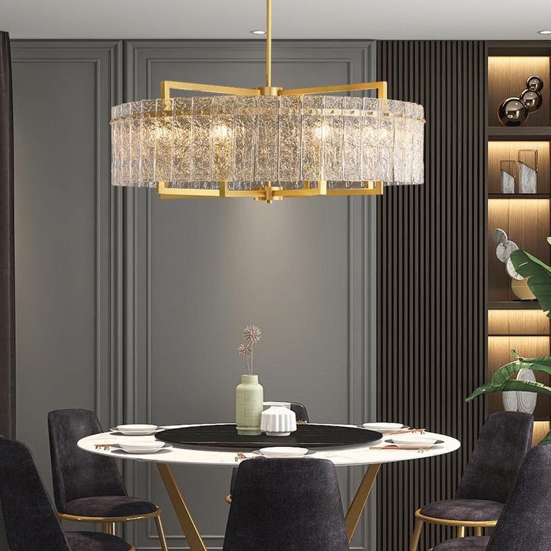 Classic Moire Crystal Round Chandelier-Nobipets