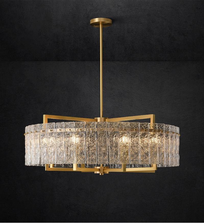 Classic Moire Crystal Round Chandelier-Nobipets